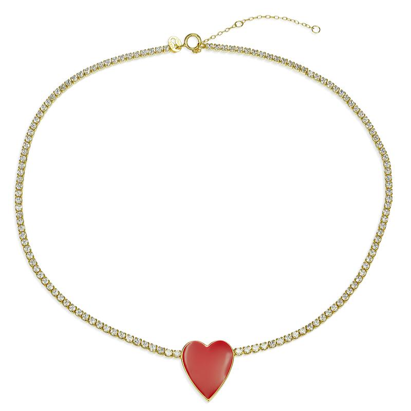Heart Tennis Necklace